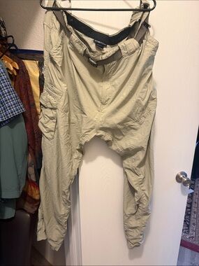 Exofficio Lightweight Khaki/Tan Cargo Pants with Integrated Belt